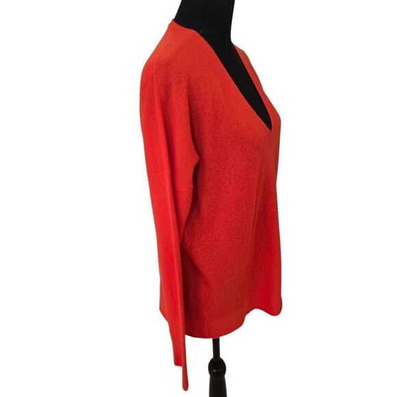 Vince Womens Orange V Neck Pullover Cashmere Sweater Size Small - Picture 5 of 11